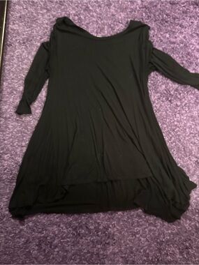 Black Long Sleeve Cold Shoulder Tunic or Dress Size XL